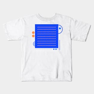 Geometric Blue and orange cool graphic Kids T-Shirt